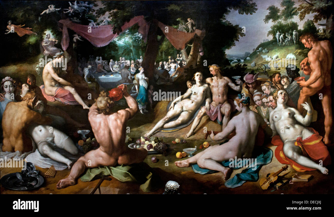 Die Hochzeit von Peleus und Thetis 1593 Cornelis Cornelisz van Haarlem 1562-1638 Niederländisch Niederlande Stockfoto