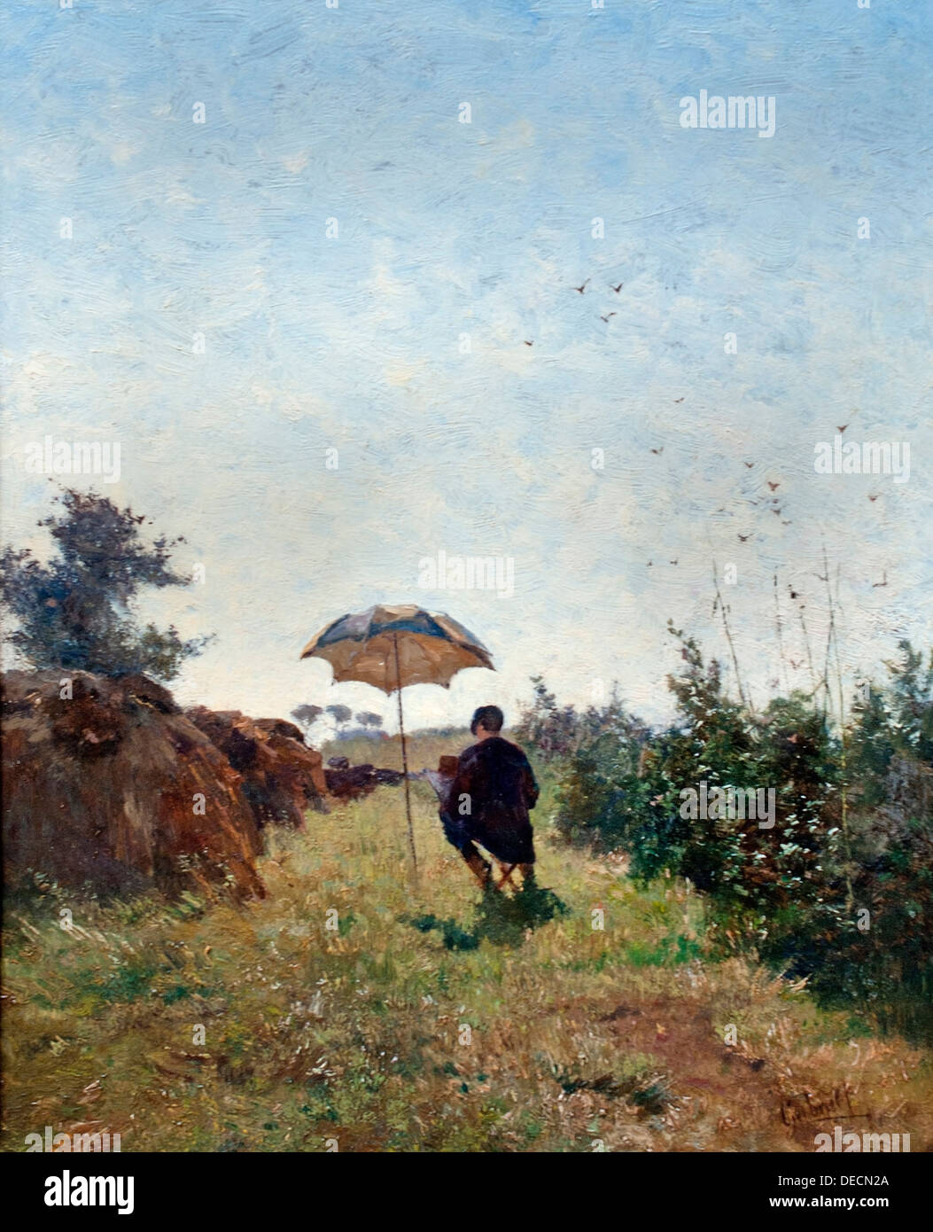 Maler arbeiten außerhalb von Paul Joseph Constantin Gabriel 1828-1903 holländischen Niederlanden Stockfoto