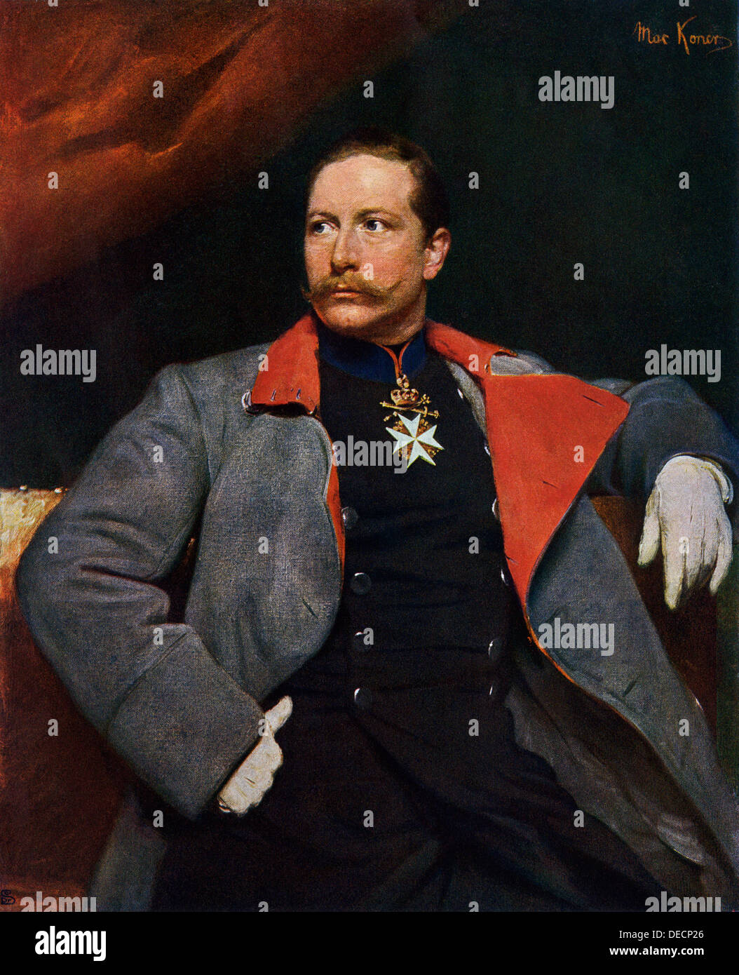 Wilhelm II., als der Kaiser, Kaiser von Deutschland und König von Preußen bekannt. Farbe halftone Reproduktion eines Gemäldes Stockfoto