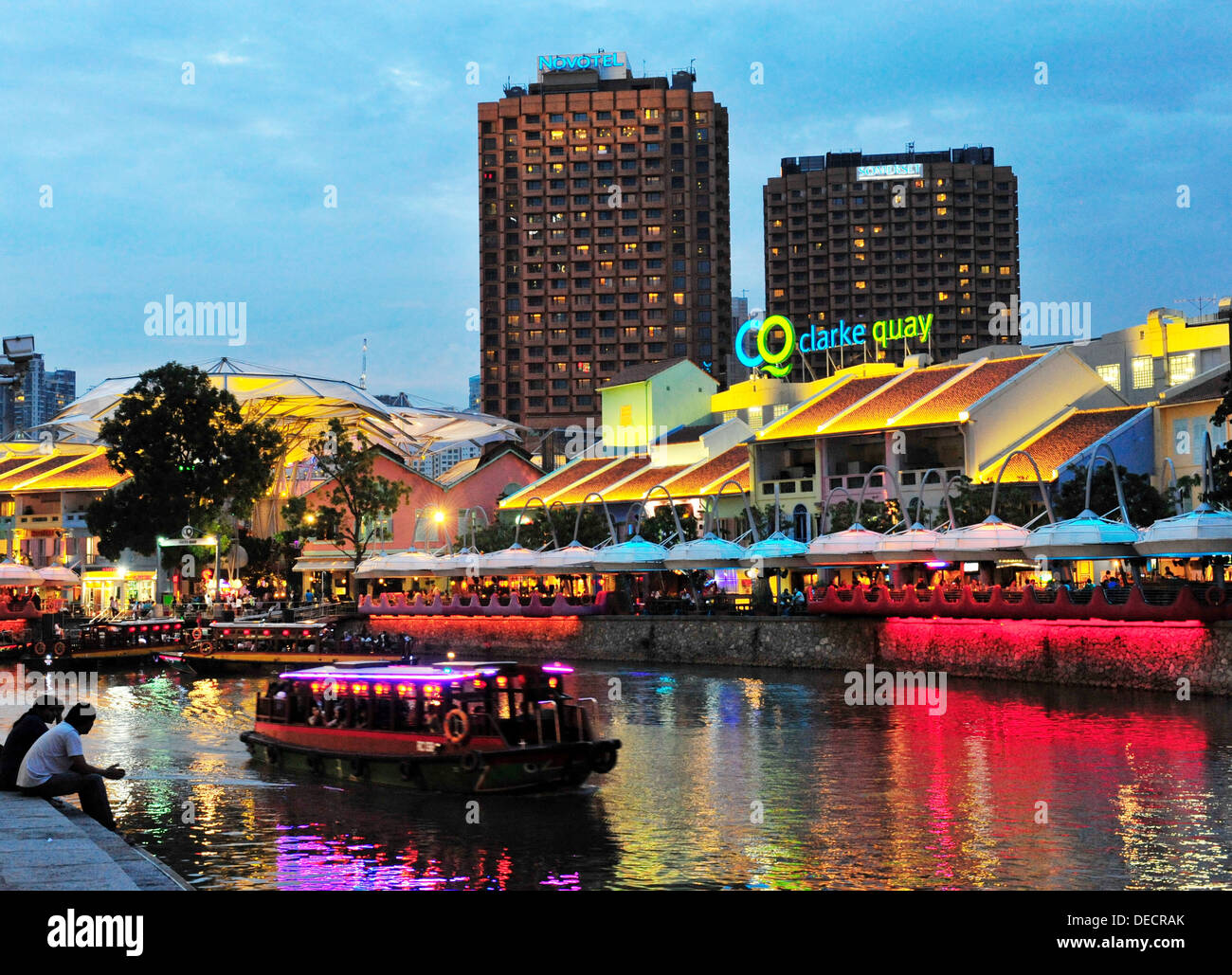 Entspannung durch den Singapore River Stockfoto