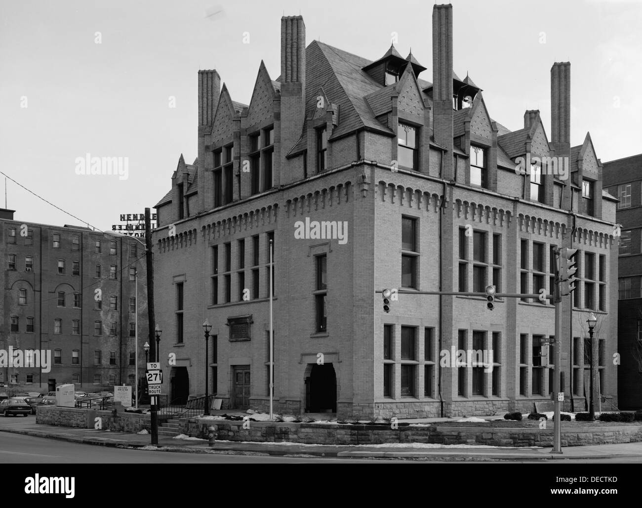Die erste Carnegie-Bibliothek, nach der Sintflut Johnstown im Jahr 1889 erbaut. Auf dem NRHP seit 1972 an 304 Washington St., Johnstown, Pennsylvania. Jetzt der Aufstellungsort von Johnstown Flut Museum Stockfoto