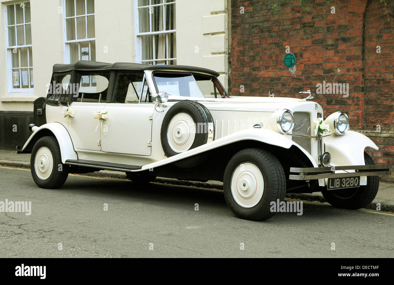 Vintage Hochzeit Brautauto Automobil, Beauford Automobile Autos Stockfoto