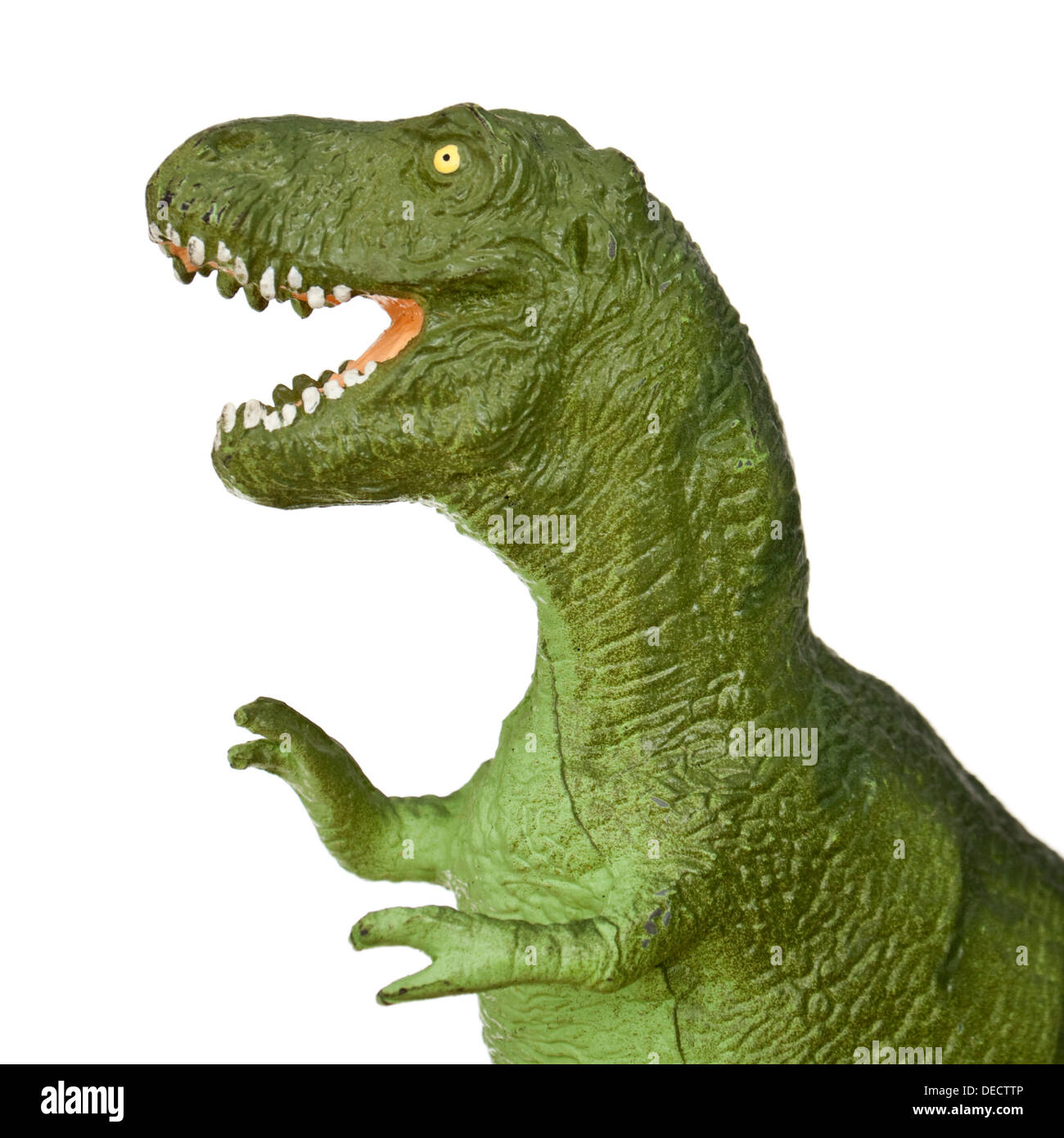 Jahrgang 1980 Tyrannosaurus Rex Dinosaurier Spielzeug aus der Carnegie-Dinosaurier-Sammlung ausgestellt von ELC UK (Early Learning Centre) Stockfoto
