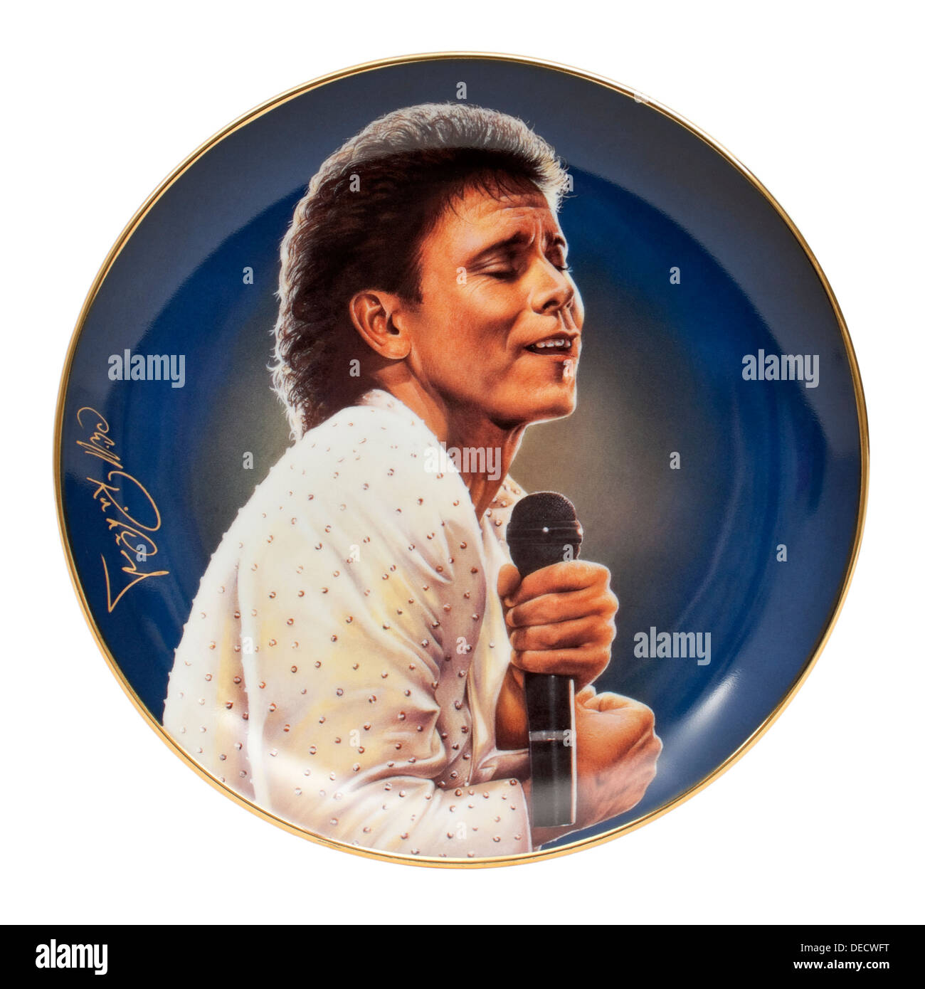 "Eine glitzernde Performance" aus der "Vierzig Jahre glorreichen" Serie von 12 Porzellanteller von Cliff Richard von Simon Mendez Stockfoto