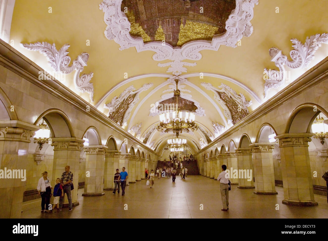 Komsomolskaja Station auf der KoltsevayaLinie. Moskauer Metro. Moskau