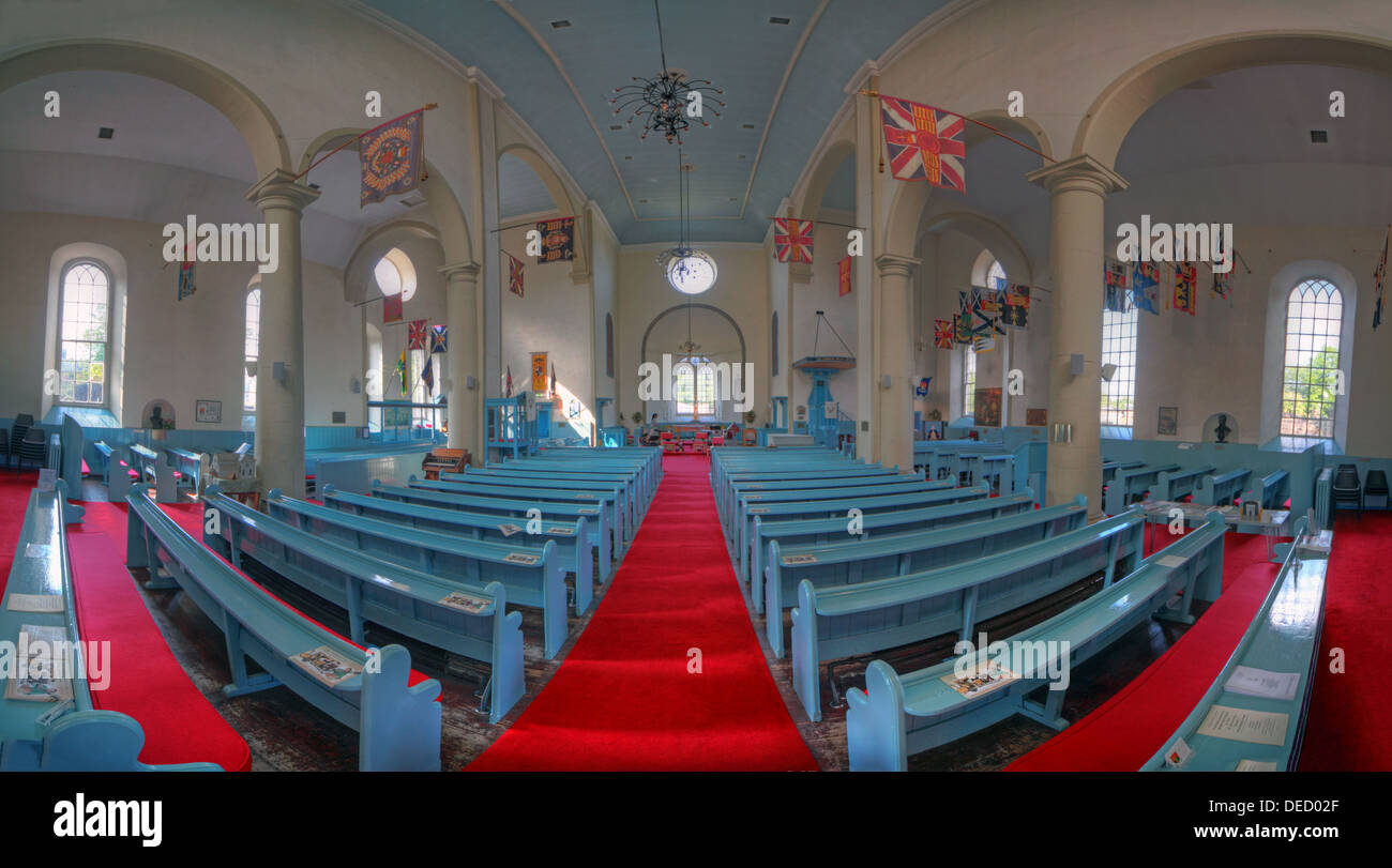 Panorama von Canongate Kirk Kirche innen, 153 Canongate, Edinburgh, Midlothian EH8 8 Stockfoto