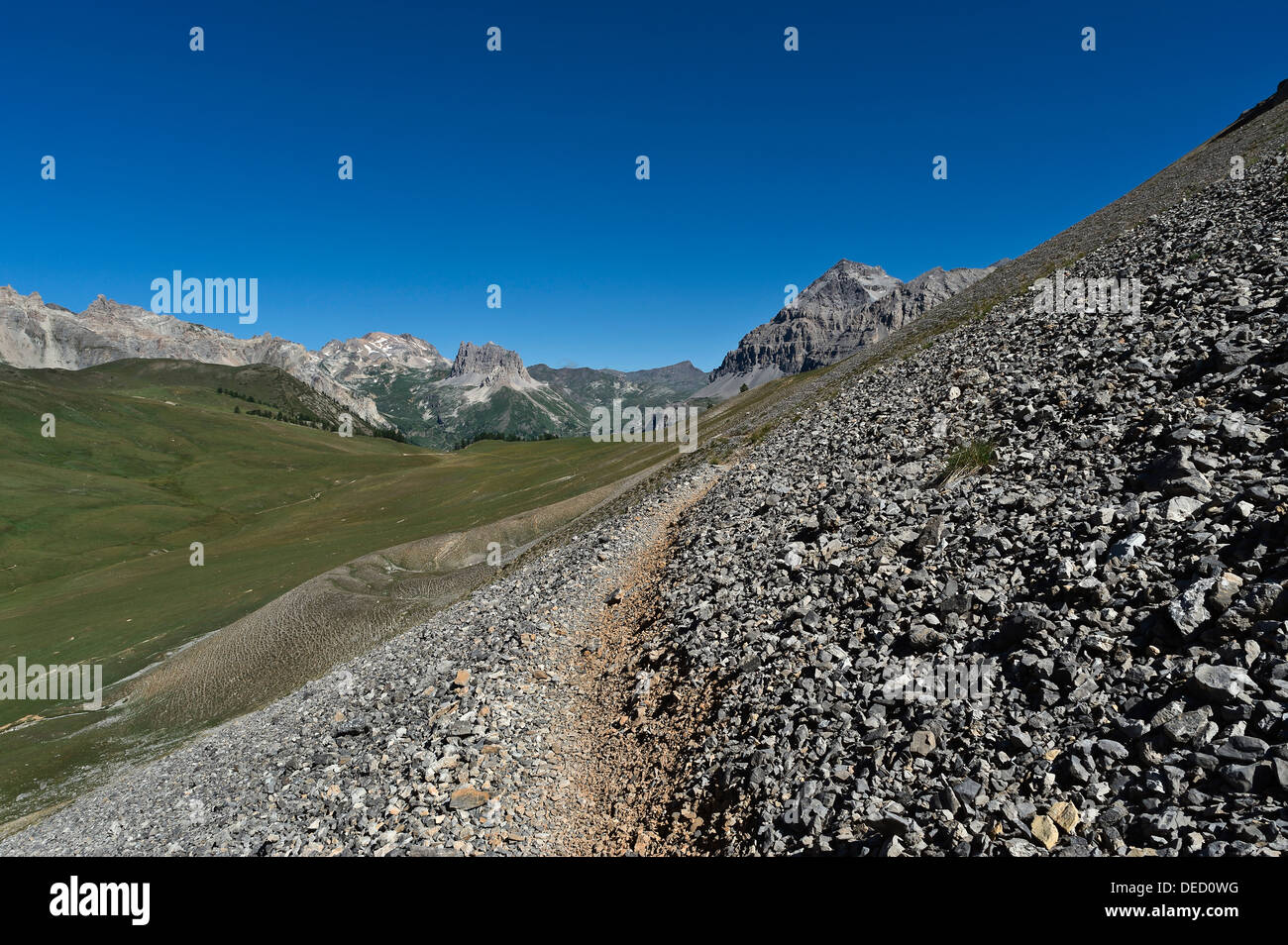 Bergpfad, Susa-Tal, Piemont, Italien Stockfoto