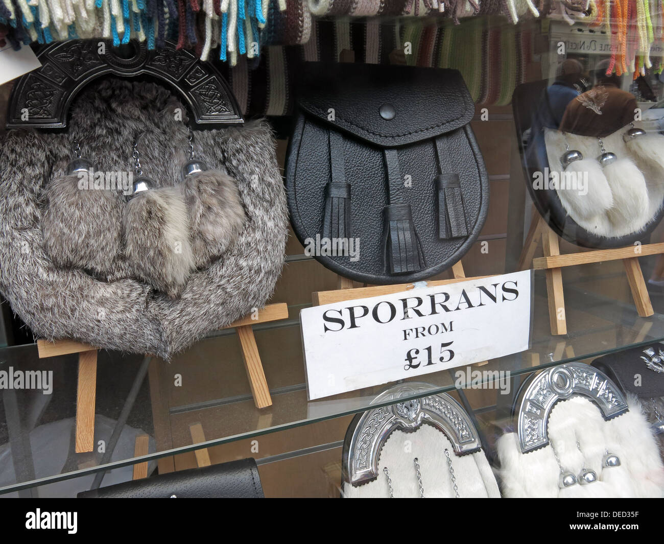 Der Sporran Shop Royal Mile Altstadt von Edinburgh Schottland, Vereinigtes Königreich Stockfoto