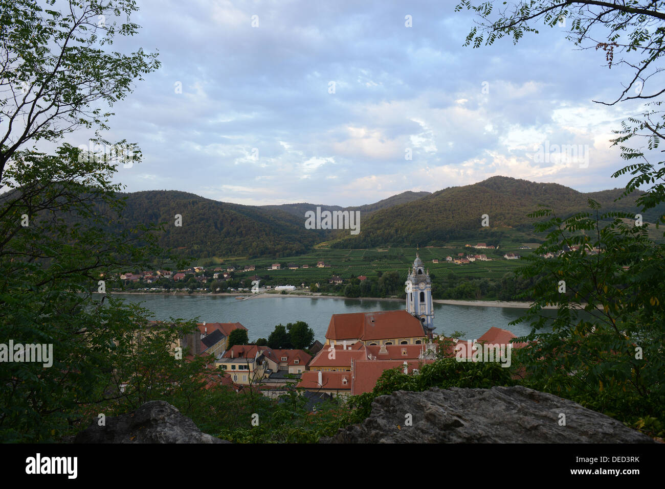 Dürnstein, Österreich, an der Donau. Stockfoto