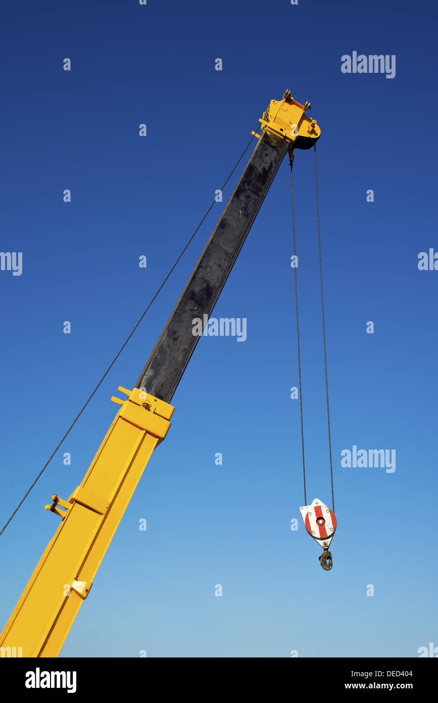 Bau Kranhaken, Industriemaschinen Detail. Stockfoto