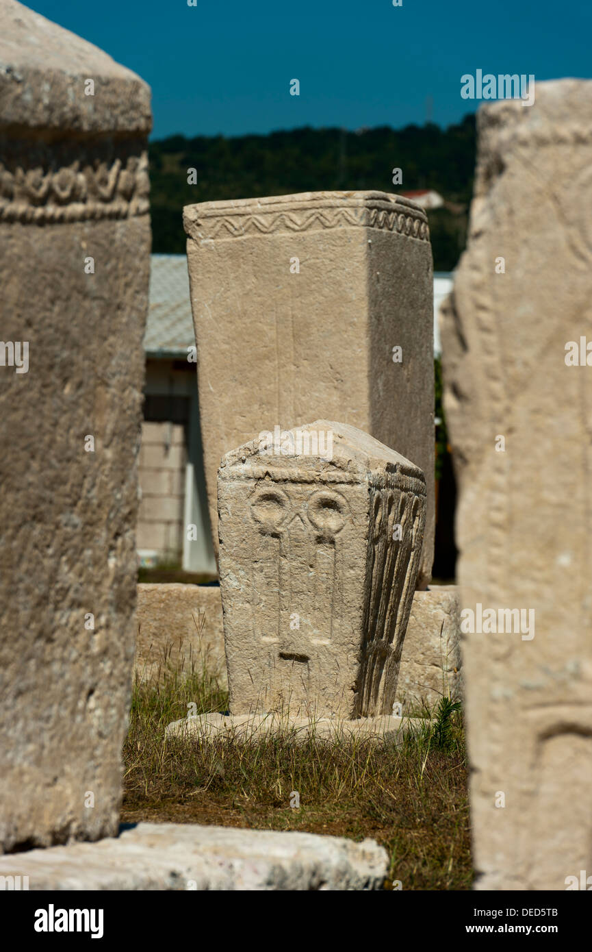 "Stecak" Nekropole von Radimlja, befindet sich in der Nähe von Stolac, Bosnien-Herzegowina, Europa. Stockfoto