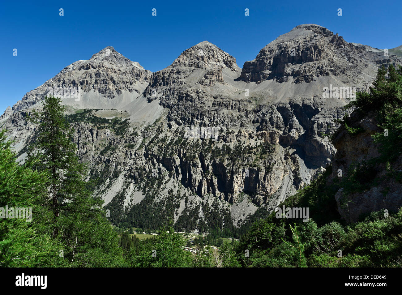 Berglandschaft im Susa-Tal, Piemont, Italien Stockfoto
