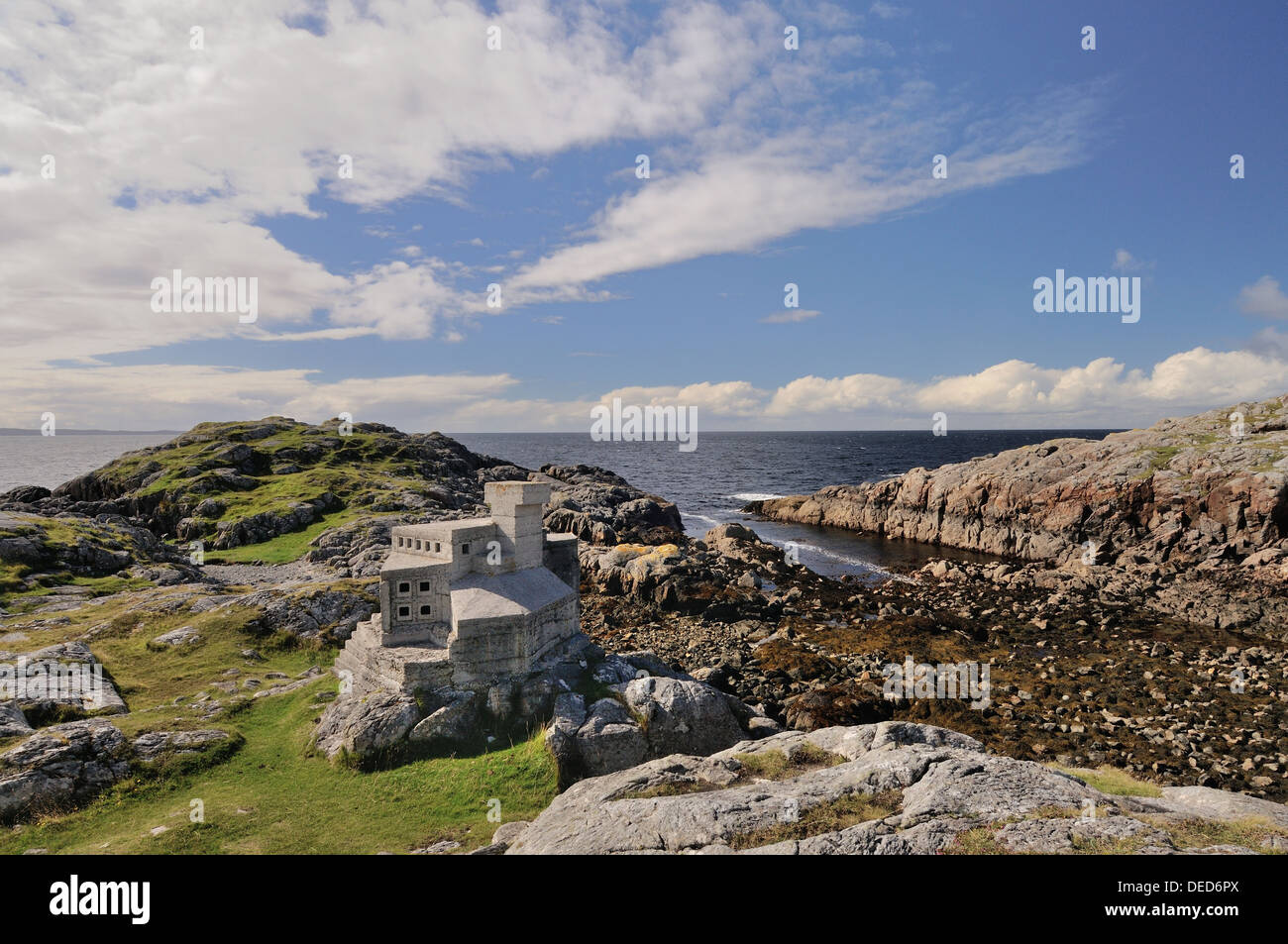 Einsiedler Burg in der Nähe von Achmelvich Bay, Assynt, Sutherland, Nord-West-Schottland Stockfoto