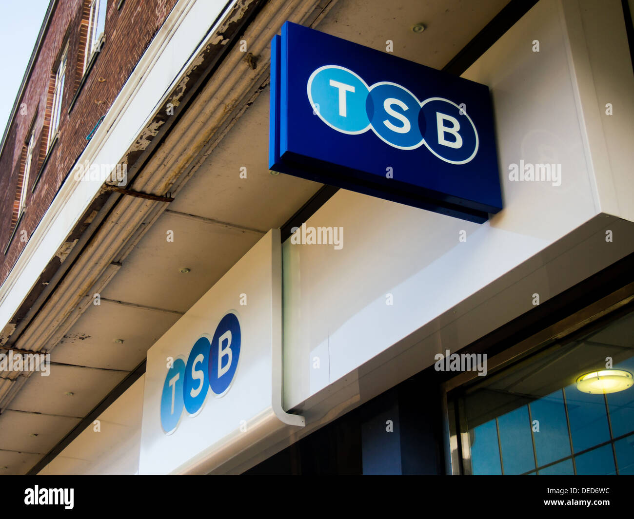 Das Schild an der Vorderseite des TSB bank Stockfoto