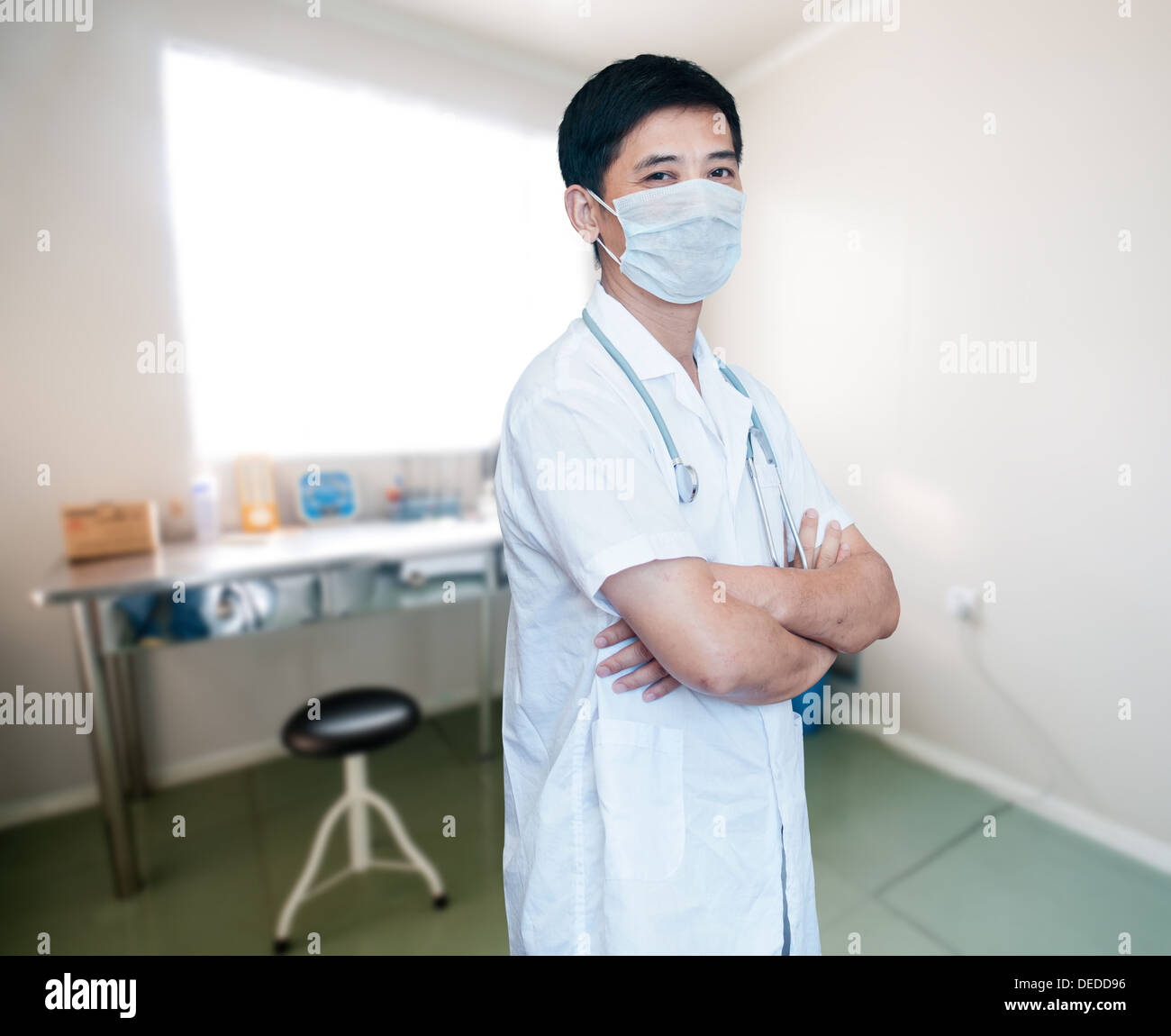 Kompetenz gut aussehend Oberärztin Krankenhaus Portrait [Foto Illustration] Stockfoto