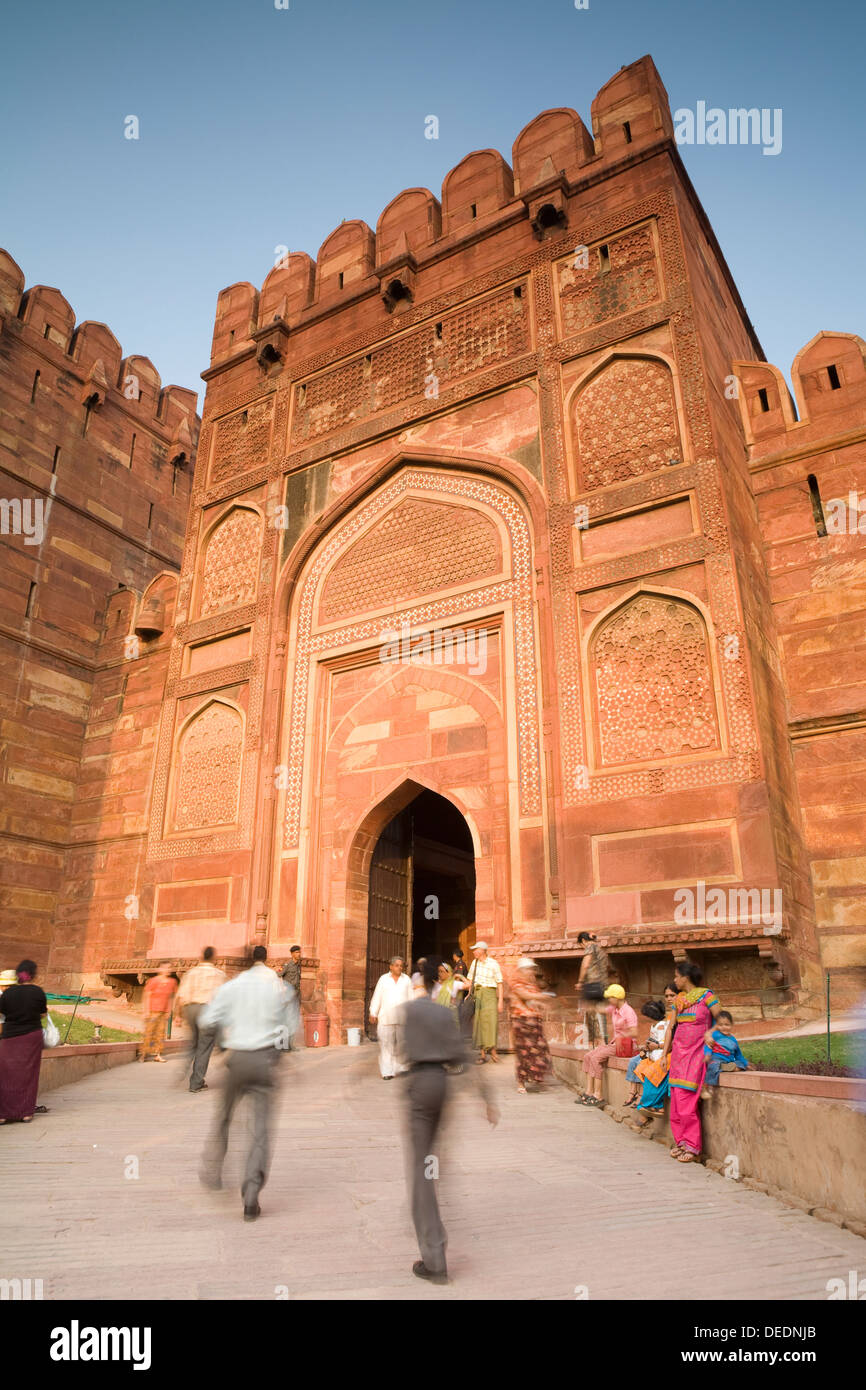 Agra Fort, UNESCO-Weltkulturerbe, Agra, Uttar Pradesh, Indien, Asien Stockfoto