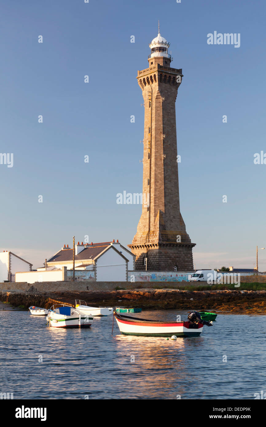 Leuchtturm von PHARE-d'Eckmuhl, Penmarc'h, Finistere, Bretagne, Frankreich, Europa Stockfoto