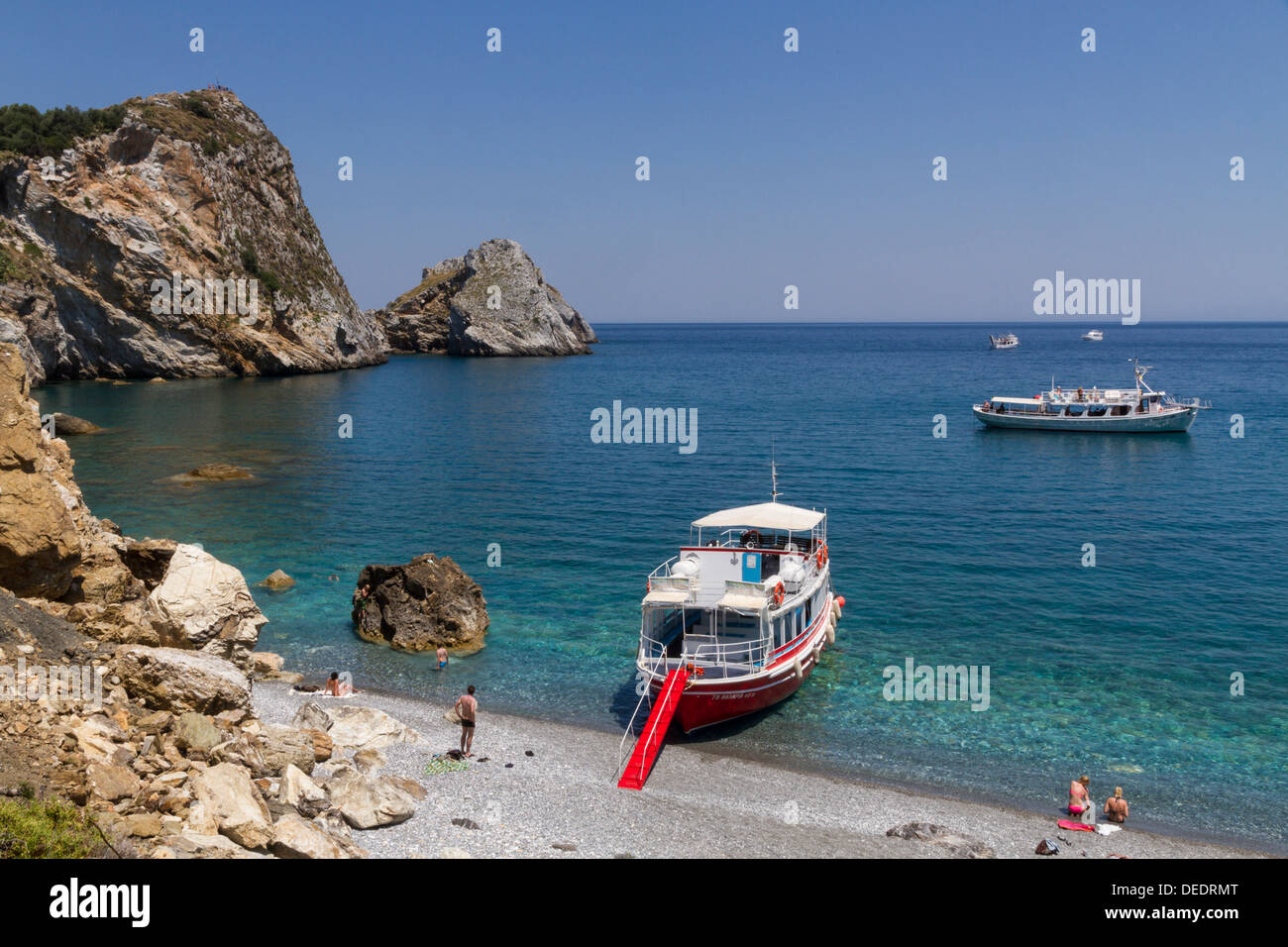 Kastro Strand, Skiathos, Sporades, griechische Inseln, Griechenland, Europa Stockfoto