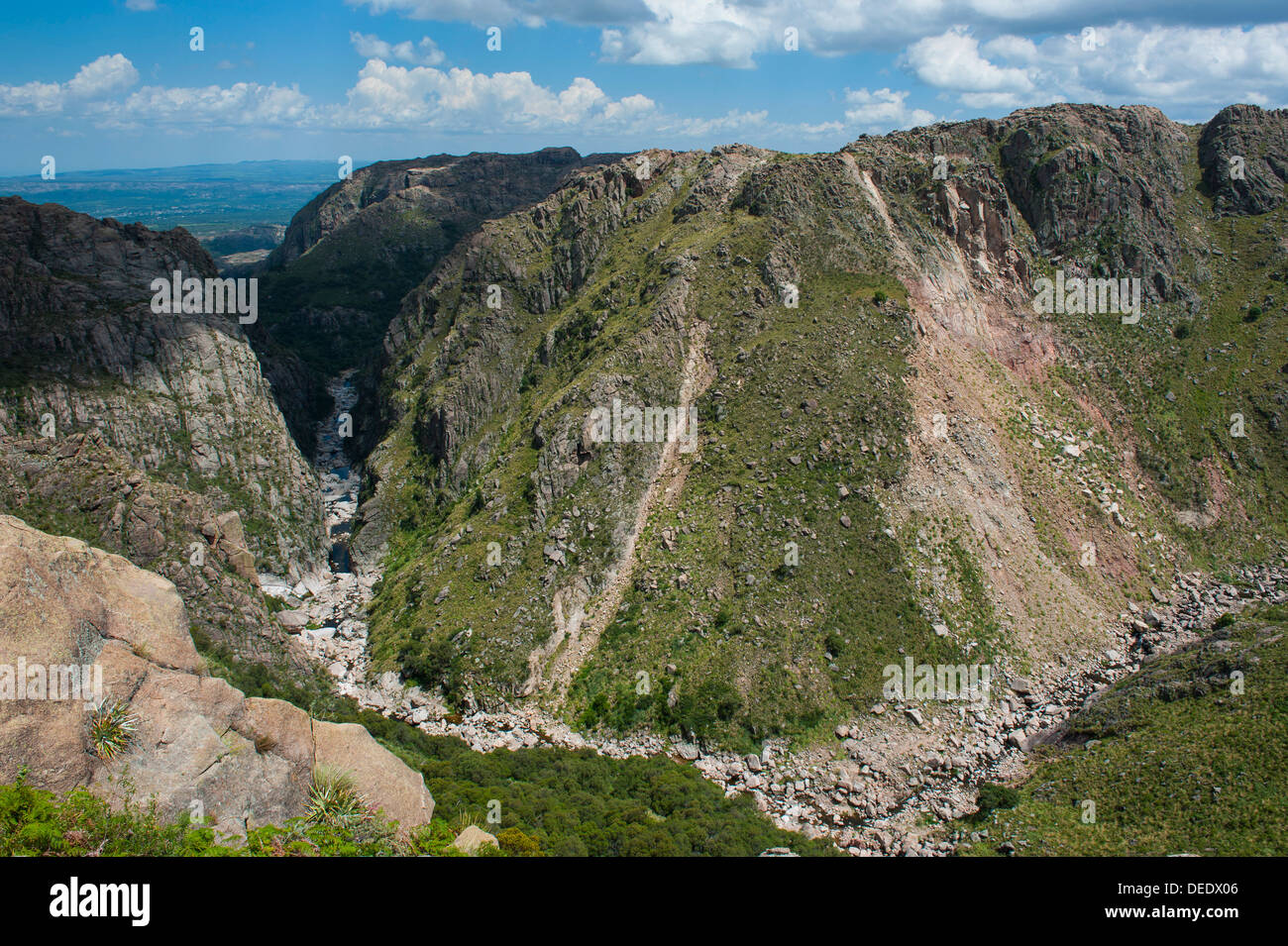 Blick über die Berge rund um Mina Clavero, Argentinien, Südamerika Stockfoto