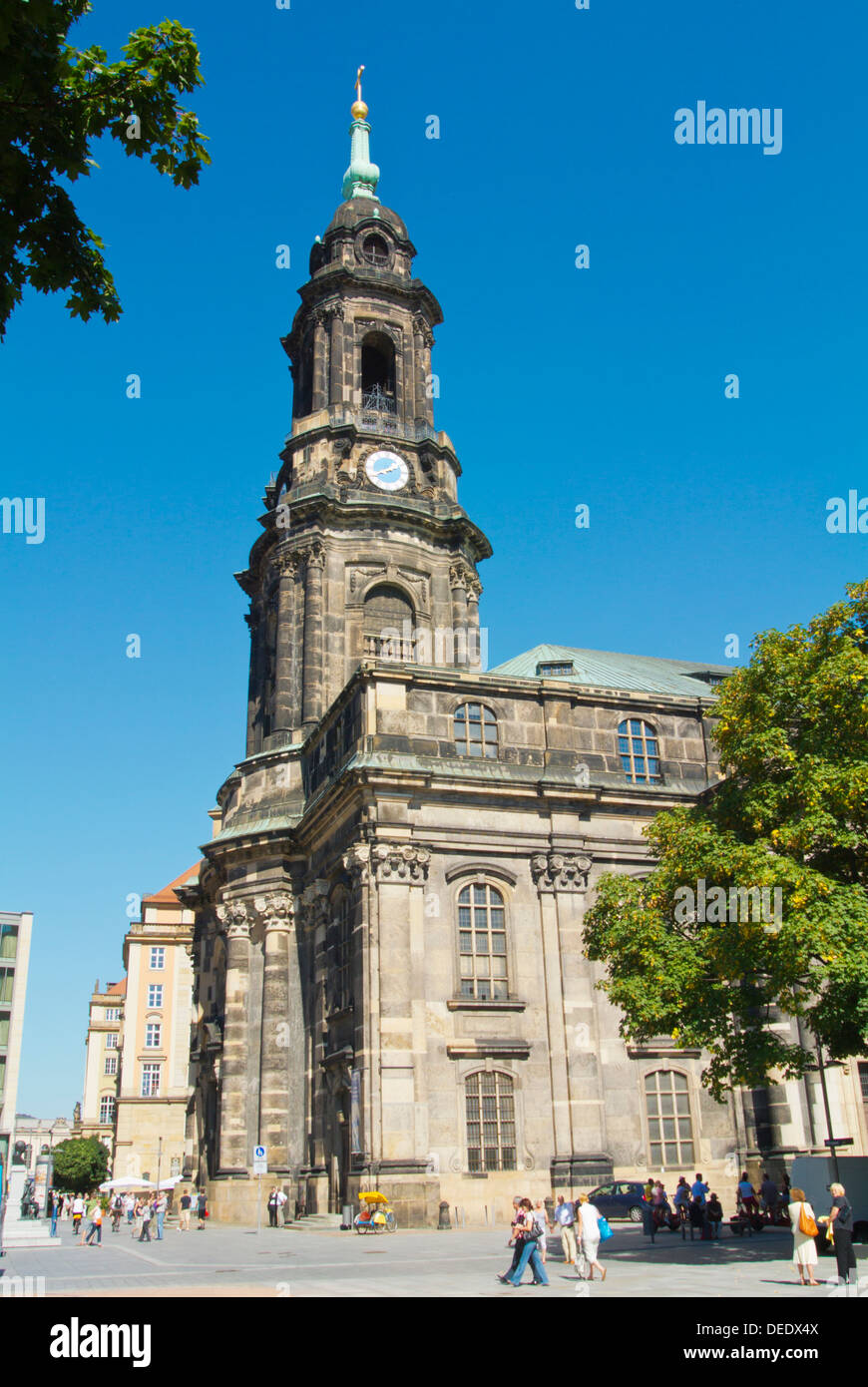 Kreuzkirche Kirche Altstadt der alten Stadt Dresden Stadt Sachsen staatliche Ostmitteleuropa Deutschland Stockfoto