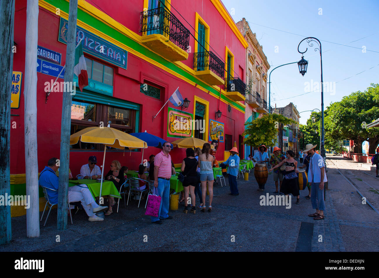 Bunte Häuser im Stadtteil La Boca in Buenos Aires, Argentinien, Südamerika Stockfoto