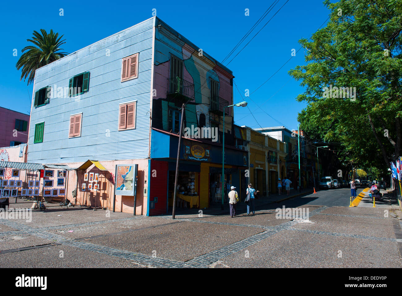 Bunte Häuser im Stadtteil La Boca in Buenos Aires, Argentinien, Südamerika Stockfoto