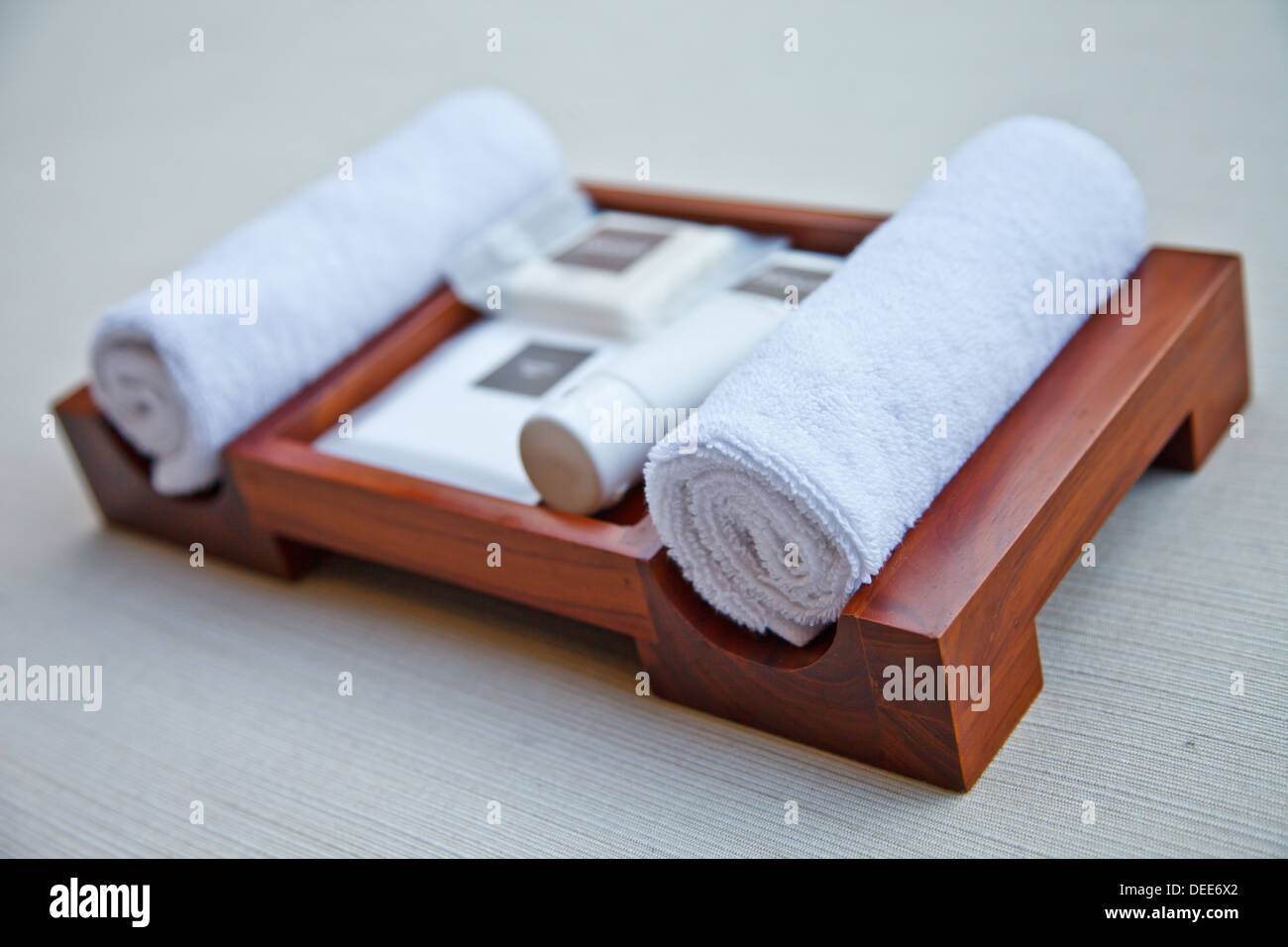 Handtuch set im Badezimmer für die Gesundheit Stockfoto