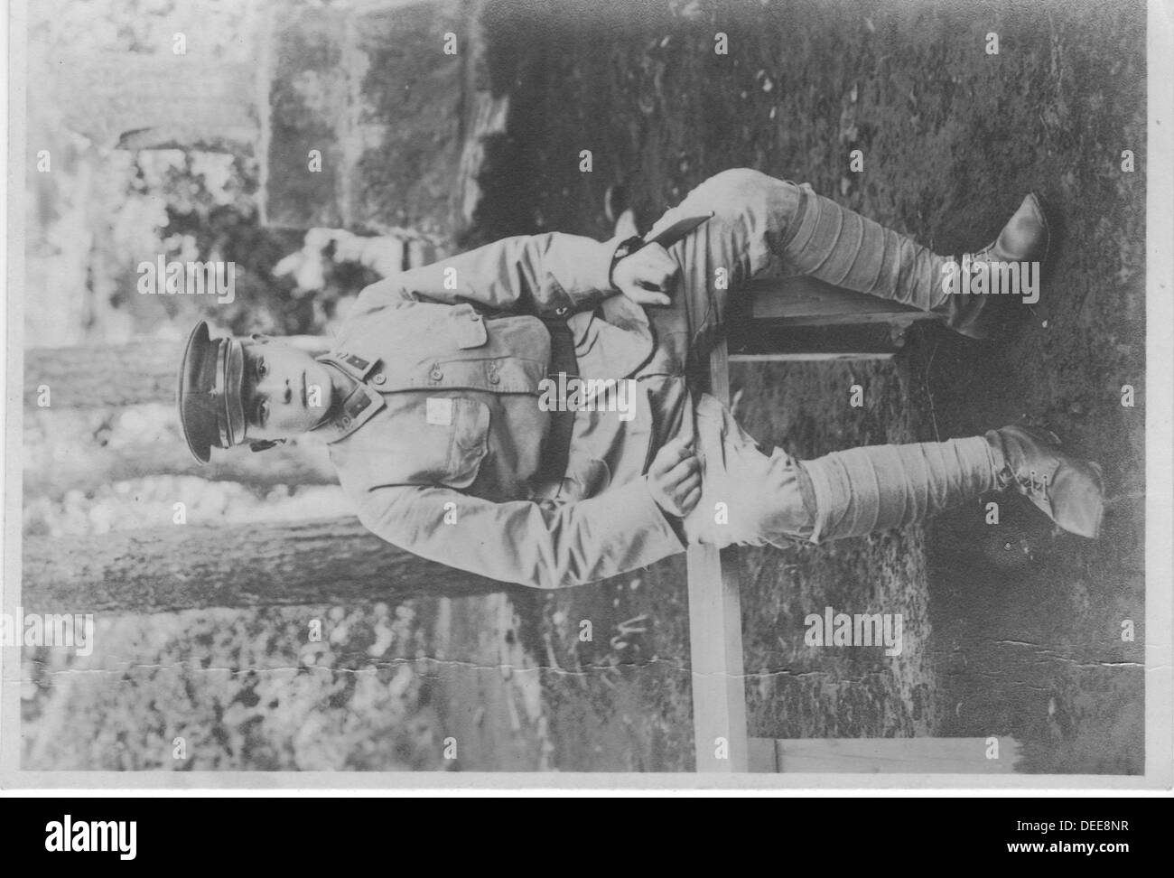 Japanischer Soldat im Winter Kleidung Dienst in China der 1930er Jahre, 1940er-Jahre Stockfoto