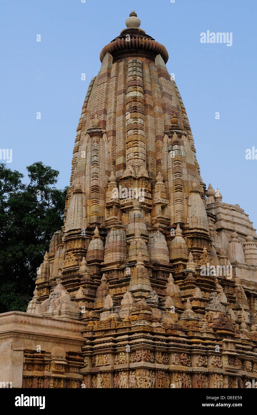 Parshwanath Tempel, Jain-Tempel, Khajuraho, UNESCO-Weltkulturerbe, Madhya Pradesh, Indien, Asien Stockfoto