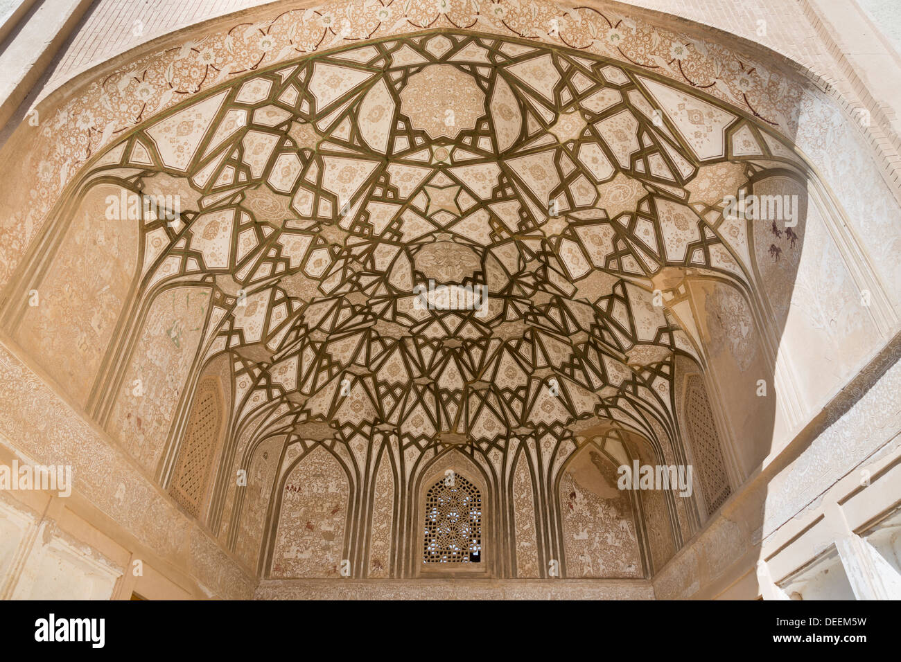 Wandmalereien in Safavid Haus, Nayin, iran Stockfoto