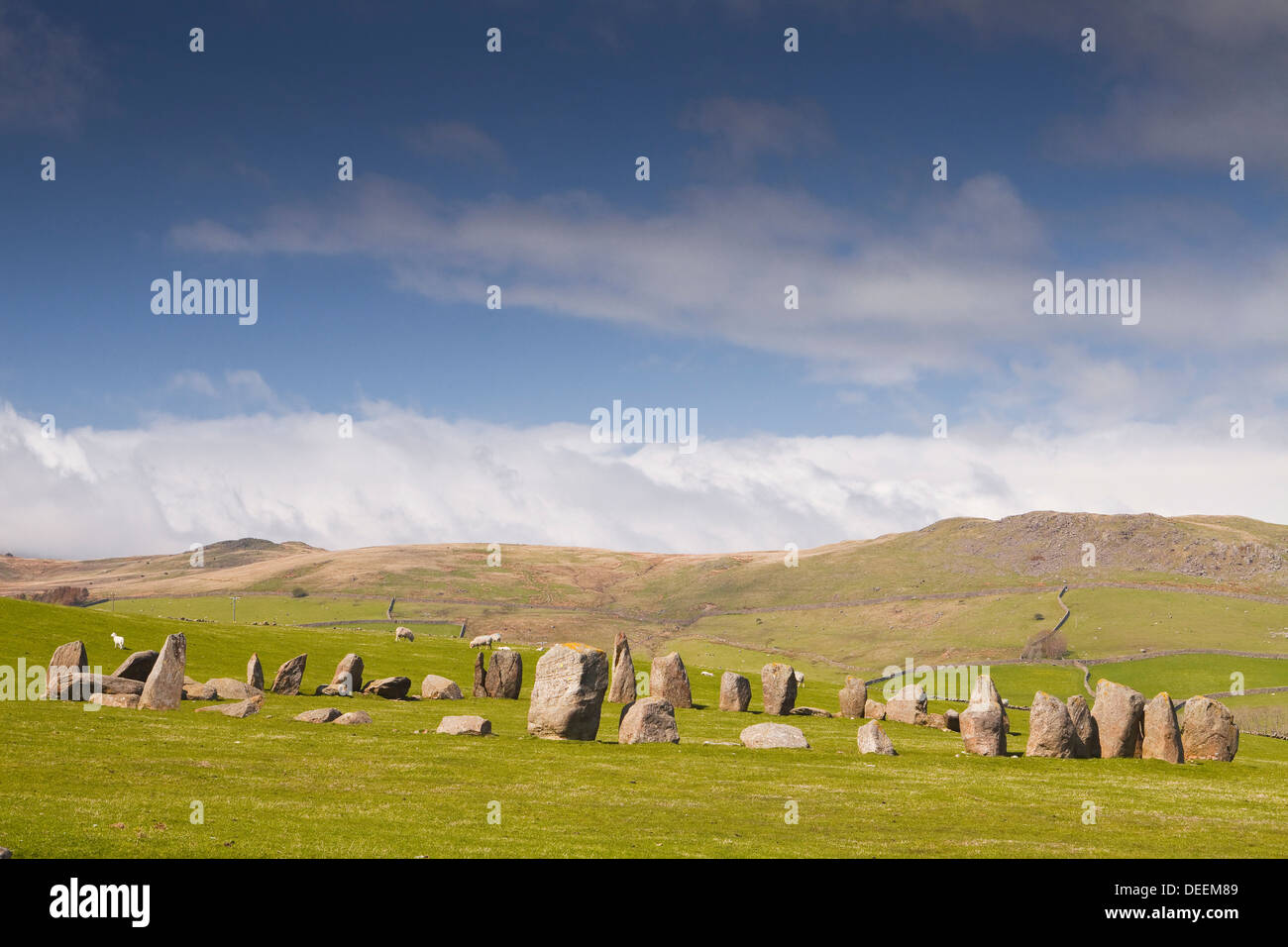 Die neolithischen Swinside Steinkreis (Sunkenkirk Steinkreis), Lake District National Park, Cumbria, England, Vereinigtes Königreich Stockfoto