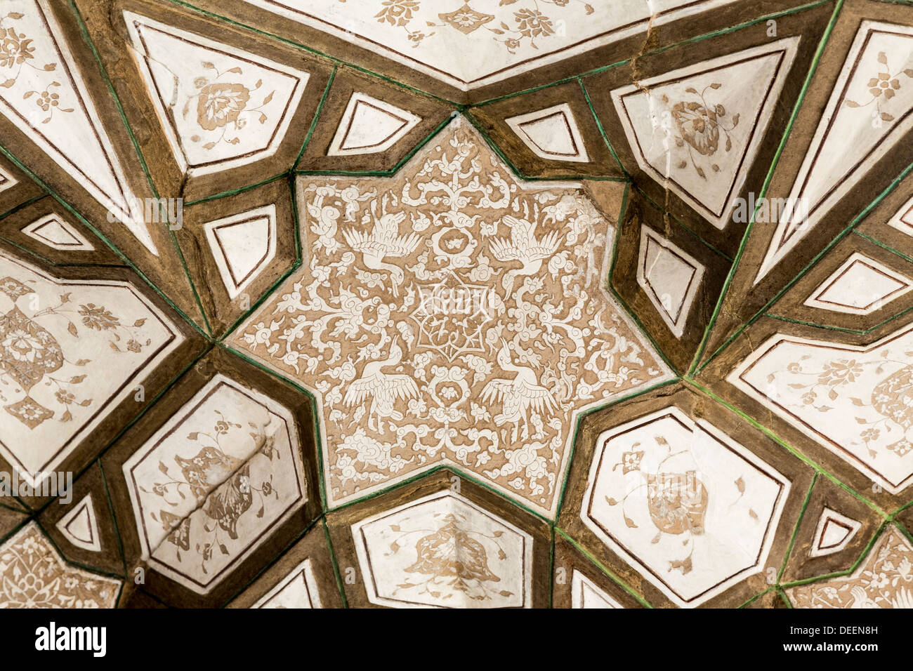 Wandmalereien in Safavid Haus, Nayin, iran Stockfoto
