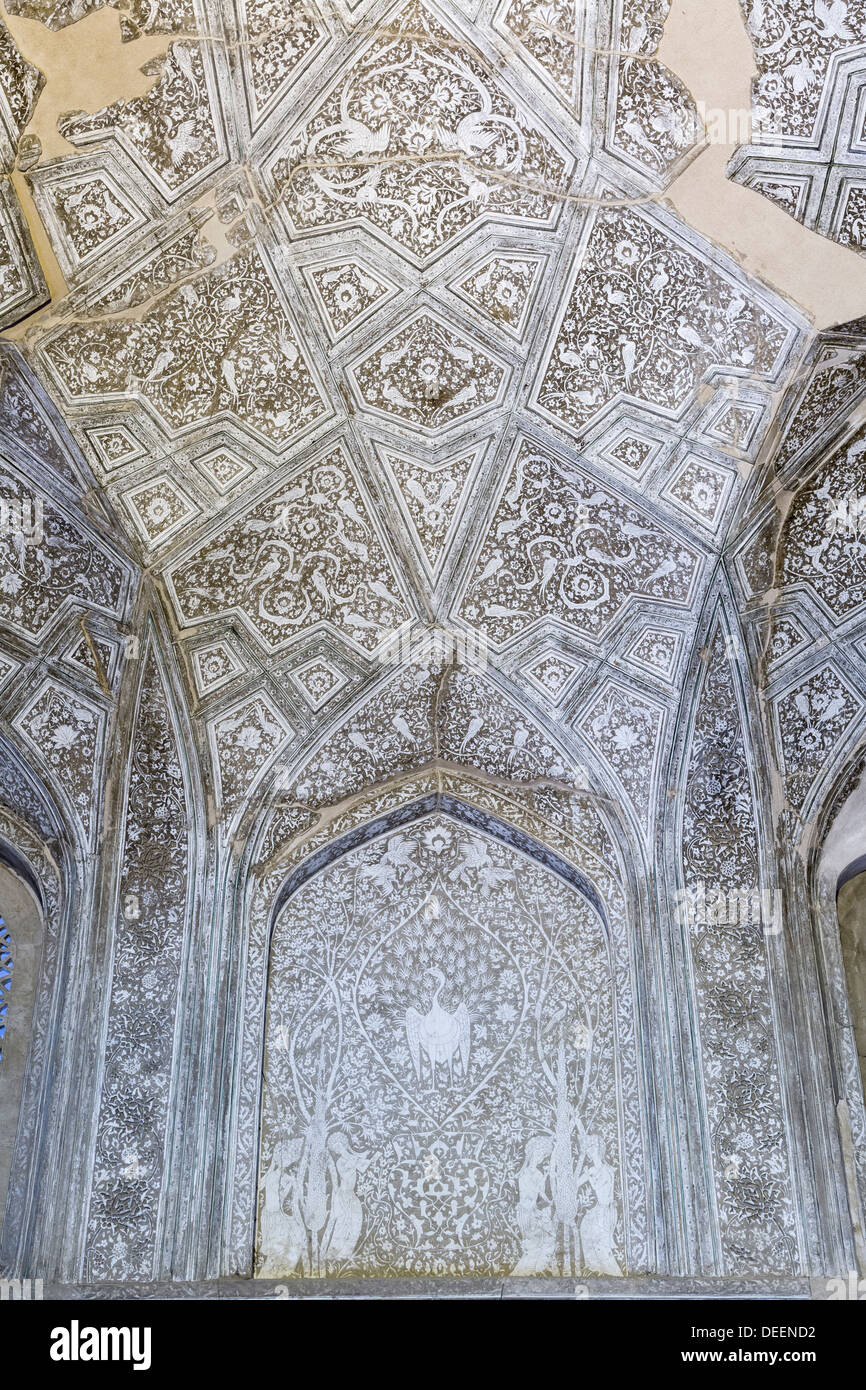 Wandmalereien in Safavid Haus, Nayin, iran Stockfoto