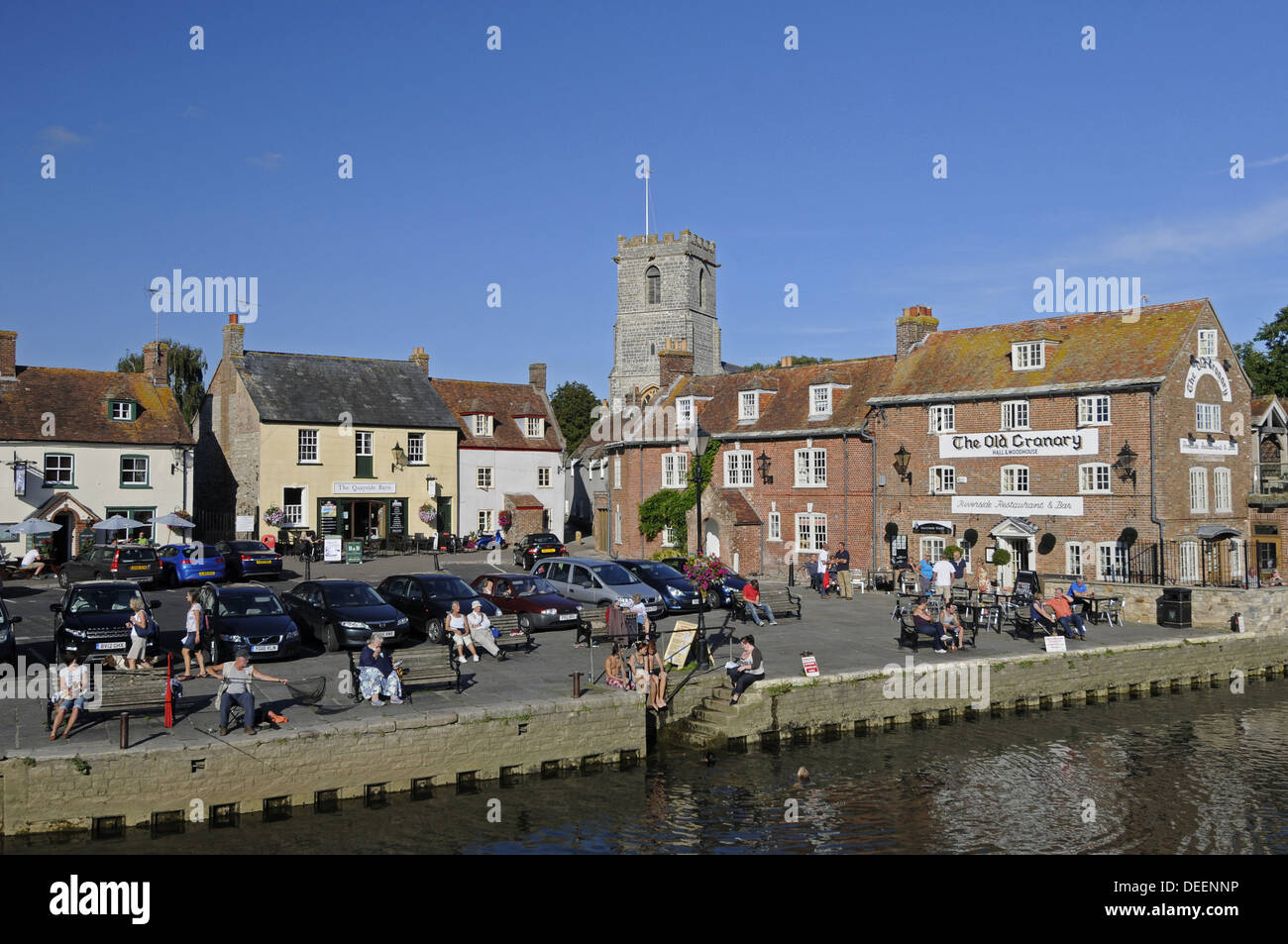 Fluß Frome und Priory Wareham Isle of Purbeck-Dorset-England Stockfoto