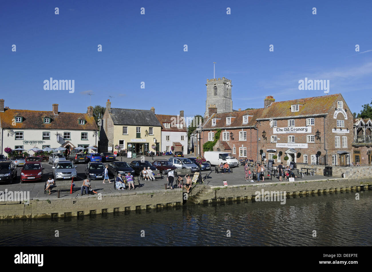 Fluß Frome und Priory Wareham Isle of Purbeck-Dorset-England Stockfoto