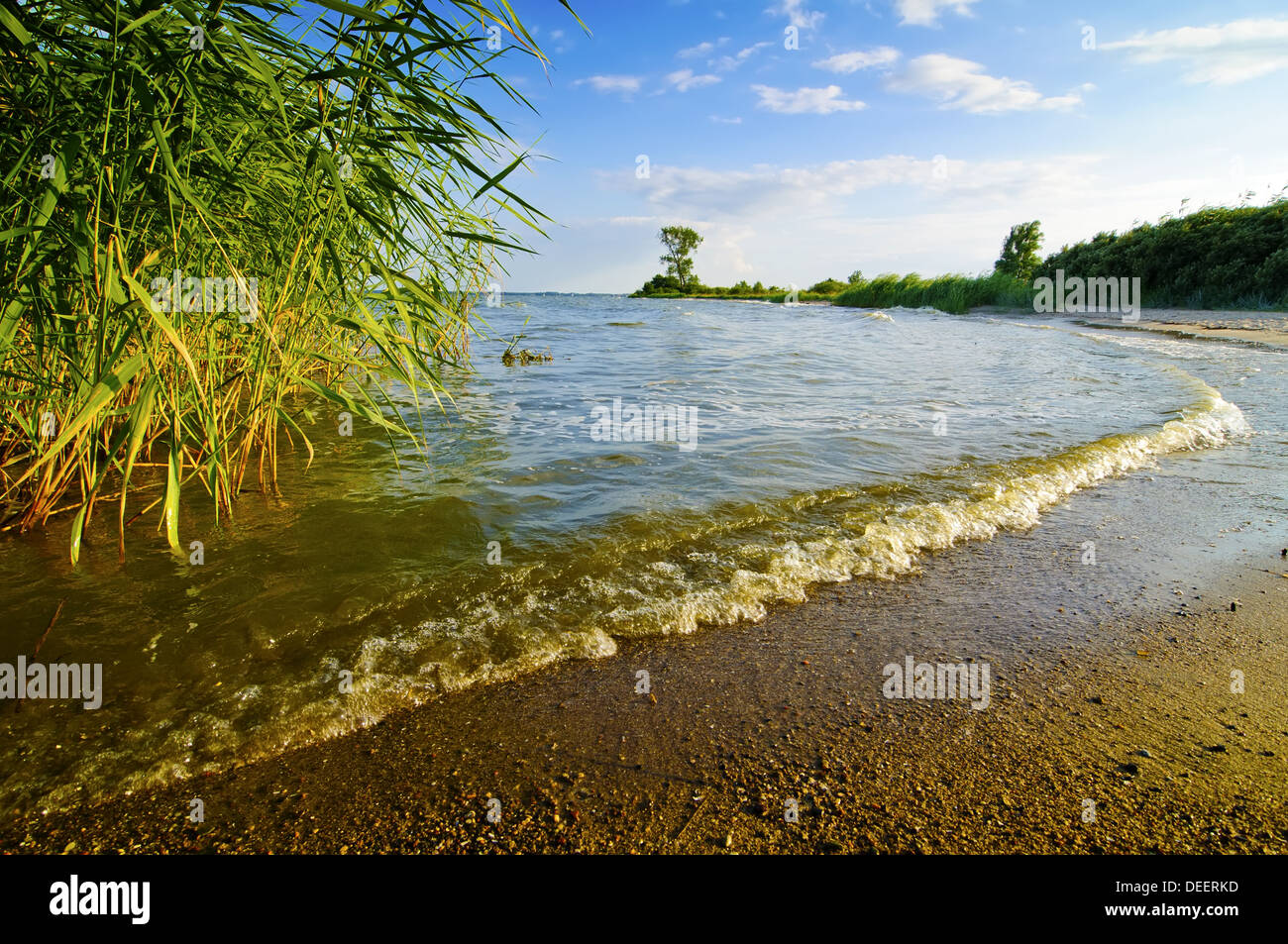 schöne Landschaft von Usedom Insel Deutschlands, bei Sonnenuntergang Stockfoto