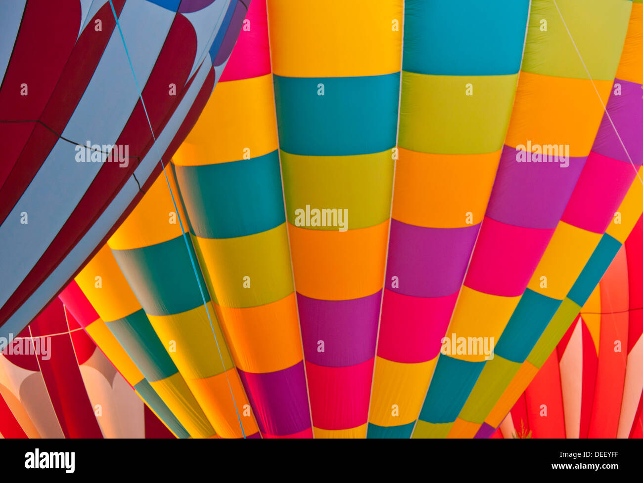 Bunte Heißluftballons ausziehen, während der Geist von Boise Balloon Festival, Stadt von Boise, Boise, Idaho Stockfoto