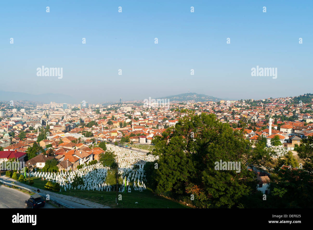 Stadt von Sarajevo, die Hauptstadt von Bosnien und Herzegowina, Europa. Stockfoto