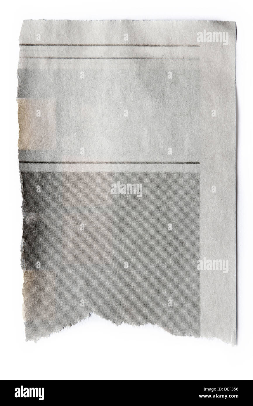 Stück zerrissenes Papier auf einfarbigen Hintergrund. Textfreiraum Stockfoto