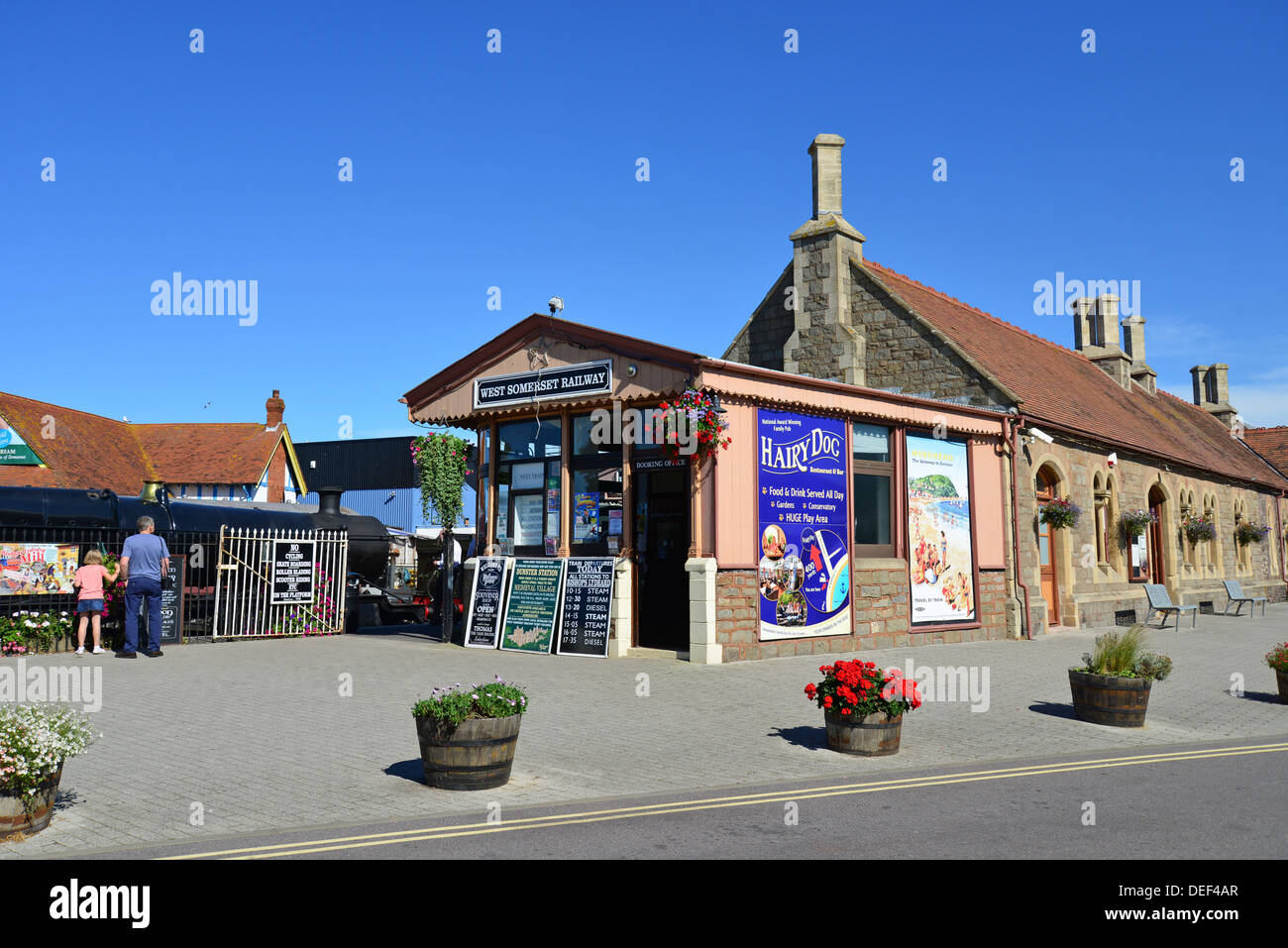 West Somerset Railway, Minehead Station, Minehead, Somerset, England, Vereinigtes Königreich Stockfoto