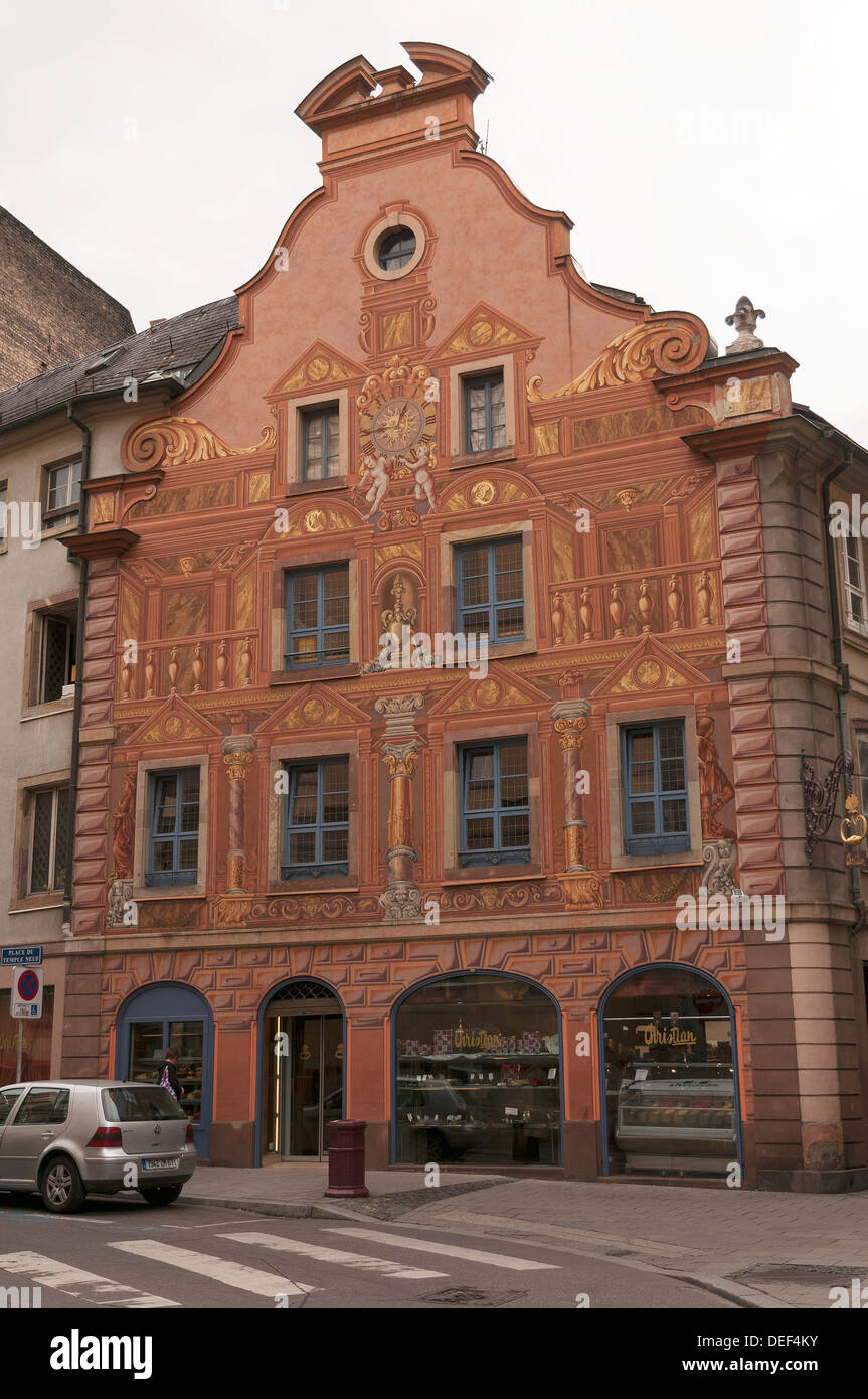 Elk213-1046v Frankreich, Elsass, Straßburg, gemalte Haus Stockfoto
