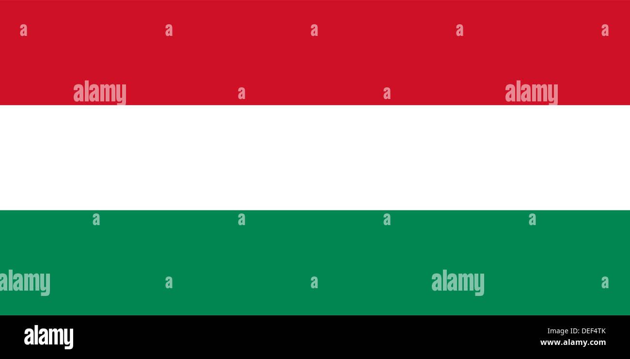 Ungarische Flagge Ungarn - Proportionen: 2:1 - Farben: rot, weiß, grün  Stockfotografie - Alamy
