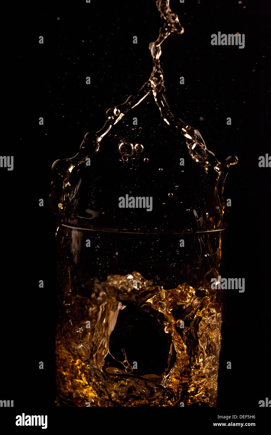 Whisky-splash Stockfoto