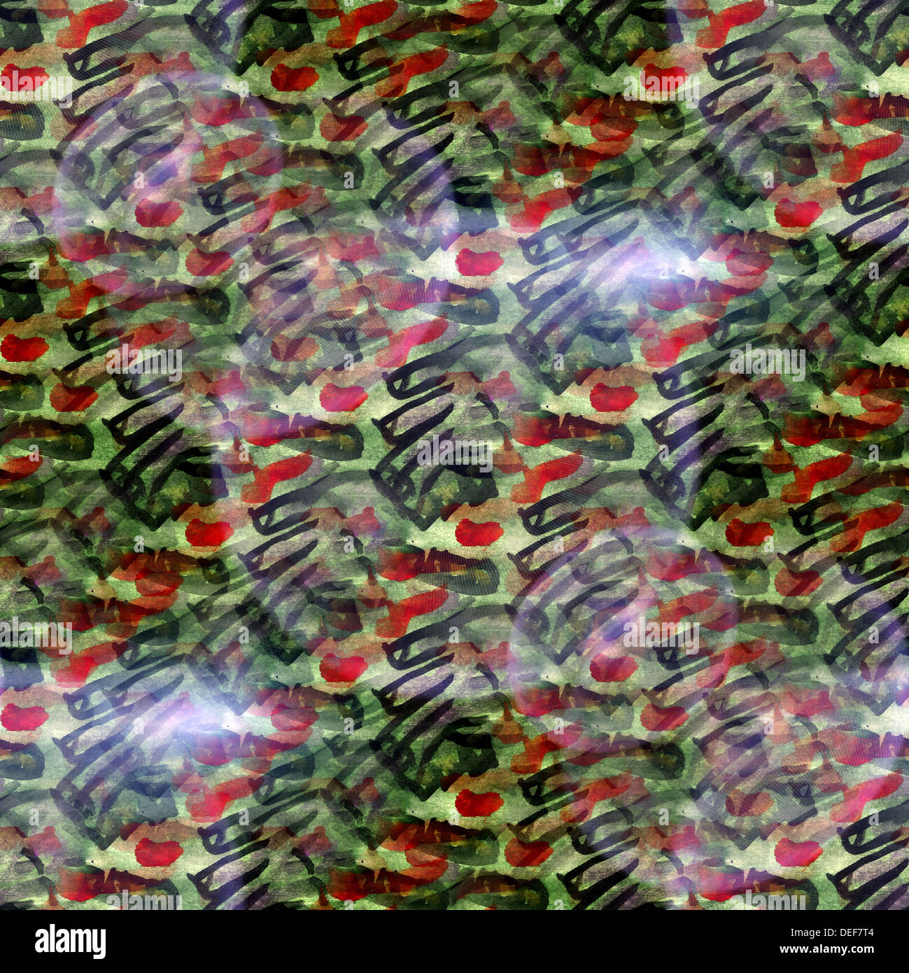 Blendung von Kunst grün rot Bild Aquarell nahtlose Hintergrund Stockfoto