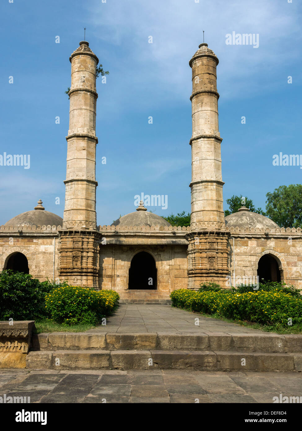 Sahar Ki Masjid Moschee, Champaner-Pavagadh archäologischer Park, Champaner, Gujarat, Indien Stockfoto