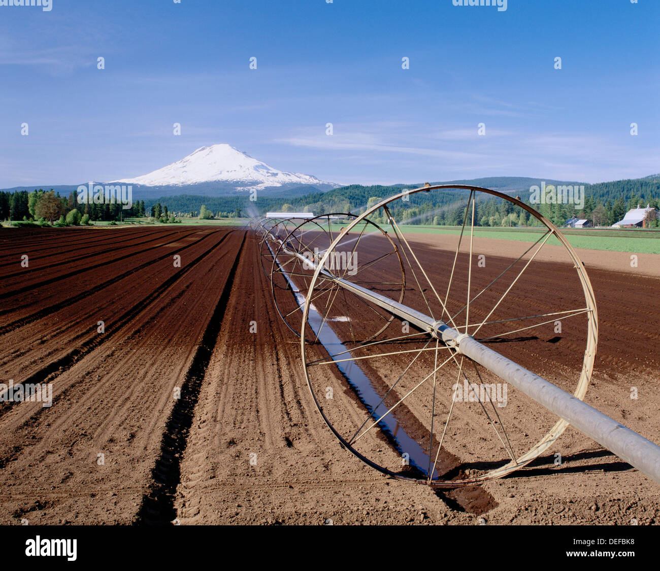 Bewasserung Rader Auf Landwirtschaftlichen Flachen Trout Creek Valley Mt Adams Klickitat County Washington Usa Stockfotografie Alamy