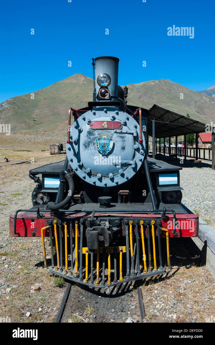 La Trochita, der alte Patagonien-Express zwischen Esquel und El Maiten in Provinz Chubut, Patagonien, Argentinien, Südamerika Stockfoto