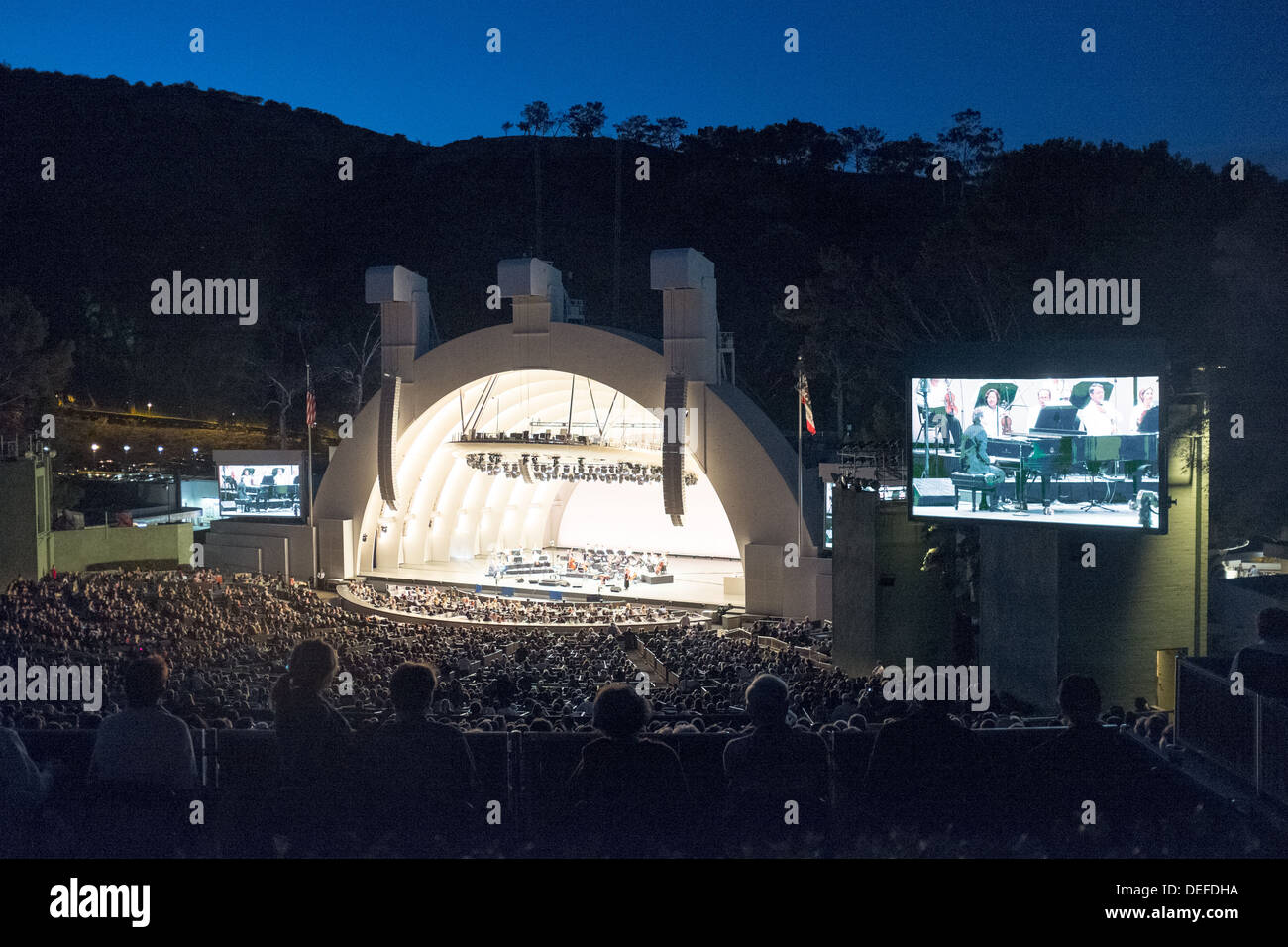 Abend-Sommer-Konzert im Hollywood Bowl in Los Angeles Stockfoto