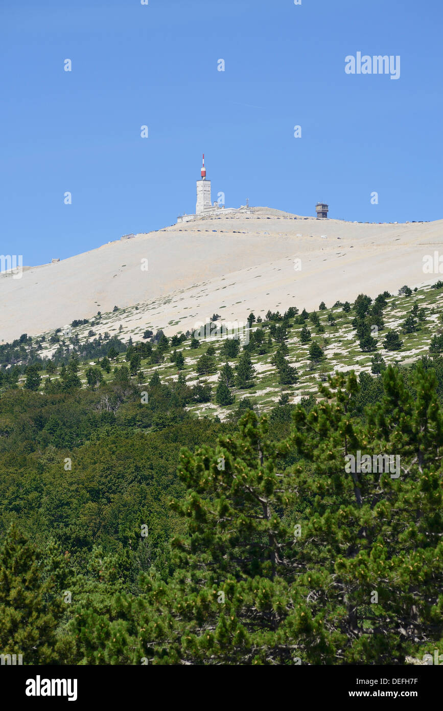 Gipfel des Mont Ventoux, Département Vaucluse, Provence-Alpes-Côte d ' Azur, Frankreich Stockfoto