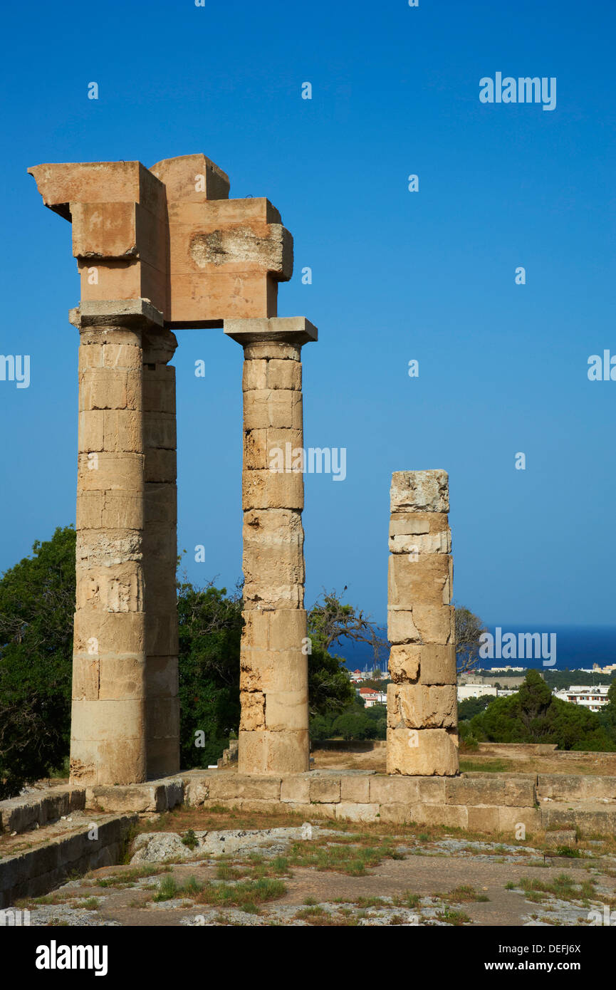 Apollo-Tempel, Akropolis, Rhodos Stadt, Rhodos, Dodekanes, griechische Inseln, Griechenland, Europa Stockfoto